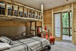 Lower level bedroom with full/twin bunkbed.